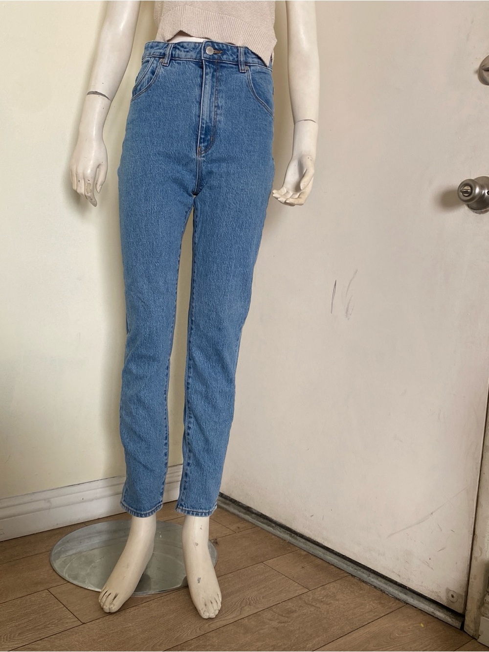 ROLLA'S High-Rise Slim Jeans - Light Blue Denim